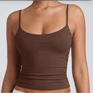 2/$20 Sirens Brown Cami Tank Top Double Lined Breast Support S